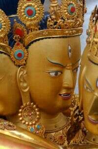 Blue, front, wrathful, main face of Kalachakra 
