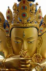 Yellow, rear, samadhi face of Kalachakra 