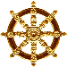 The 'Dharma Wheel', symbolising the Buddhist teachings